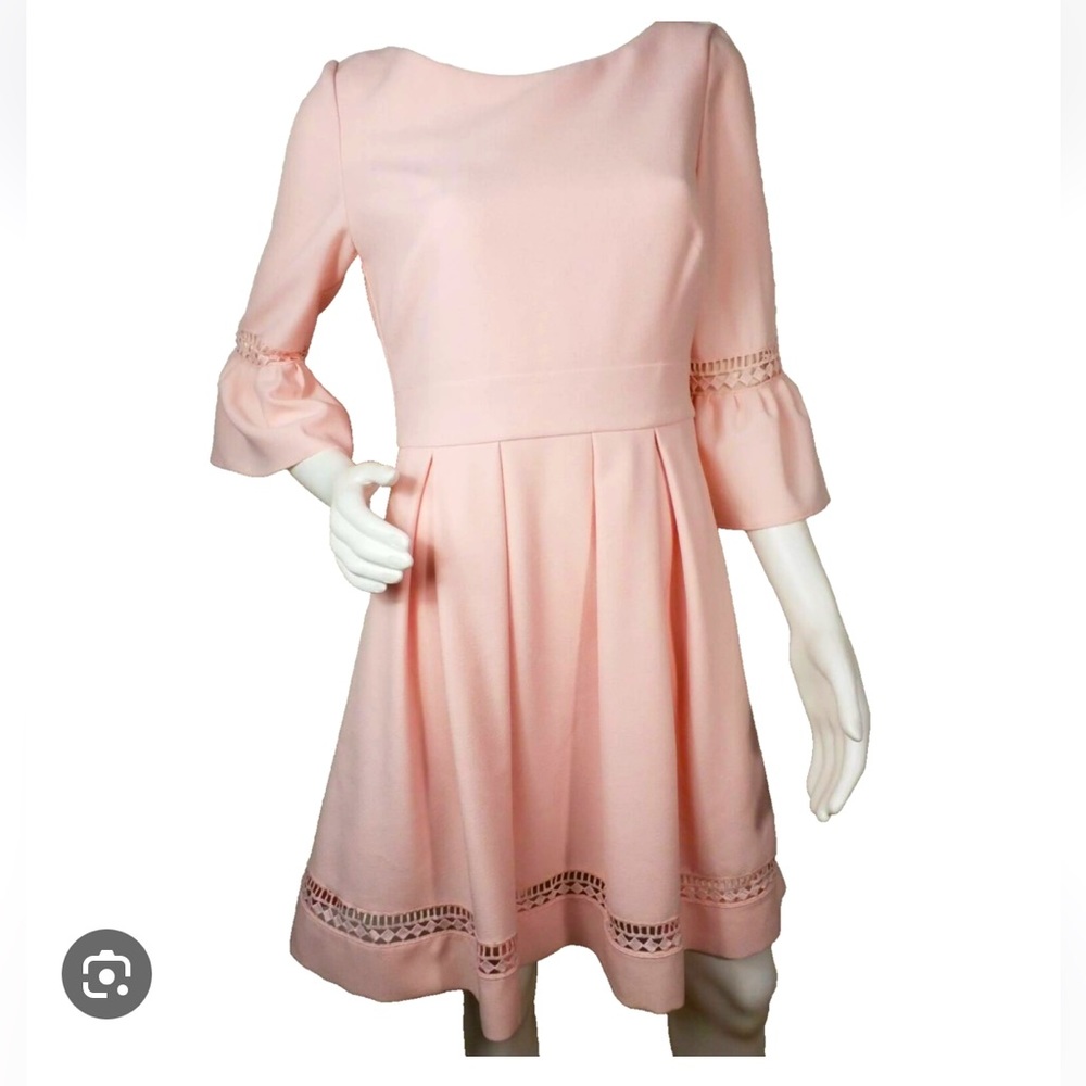 Eliza J pink crepe midi fit and flare size 14
